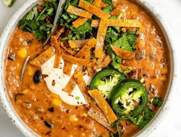 One Pot Vegan Tortilla Soup