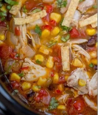 Slow Cooker Chicken Tortilla Soup