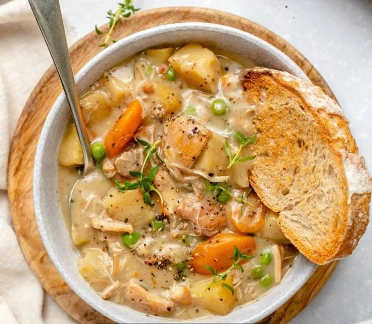 Slow Cooker White Wine Chicken Stew