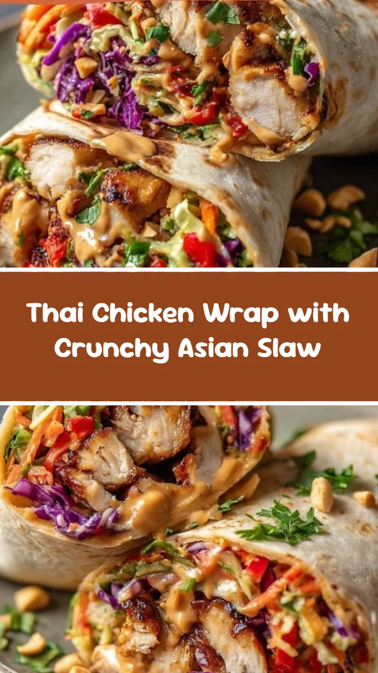 Thai Chicken Wrap with Crunchy Asian Slaw
